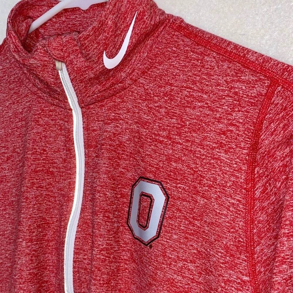 Nike Red Heather Dri-FIT Ohio State Logo Performance Long Sleeve Tee - Picture 3 of 6